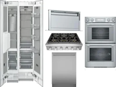6 Piece Package Includes Refrigerator, Freezer, Cooktop, Wall Oven, Hood And Dishwasher