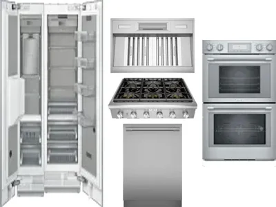 6 Piece Package Includes Refrigerator, Freezer, Cooktop, Wall Oven, Hood And Dishwasher