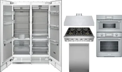 6 Piece Package Includes Refrigerator, Freezer, Cooktop, Wall Oven, Hood And Dishwasher