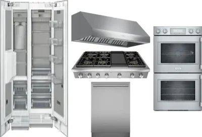 6 Piece Package Includes Refrigerator, Freezer, Cooktop, Wall Oven, Hood And Dishwasher