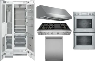 6 Piece Package Includes Refrigerator, Freezer, Cooktop, Wall Oven, Hood And Dishwasher