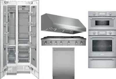 6 Piece Package Includes Refrigerator, Freezer, Cooktop, Wall Oven, Hood And Dishwasher