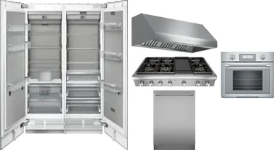 6 Piece Package Includes Refrigerator, Freezer, Cooktop, Wall Oven, Hood And Dishwasher