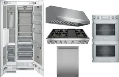 6 Piece Package Includes Refrigerator, Freezer, Cooktop, Wall Oven, Hood And Dishwasher