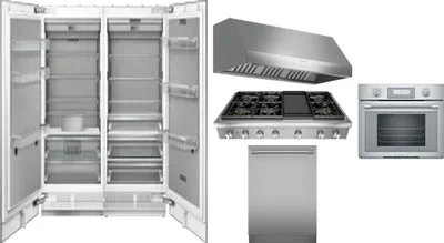 6 Piece Package Includes Refrigerator, Freezer, Cooktop, Wall Oven, Hood And Dishwasher