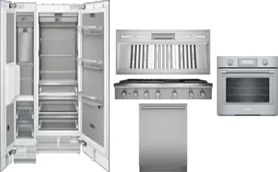 6 Piece Package Includes Refrigerator, Freezer, Cooktop, Wall Oven, Hood And Dishwasher