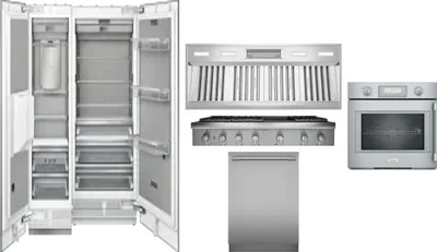 6 Piece Package Includes Refrigerator, Freezer, Cooktop, Wall Oven, Hood And Dishwasher