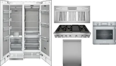 6 Piece Package Includes Refrigerator, Freezer, Cooktop, Wall Oven, Hood And Dishwasher