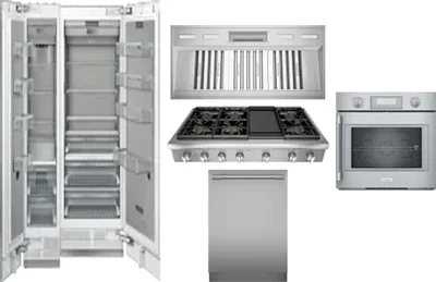 6 Piece Package Includes Refrigerator, Freezer, Cooktop, Wall Oven, Hood And Dishwasher