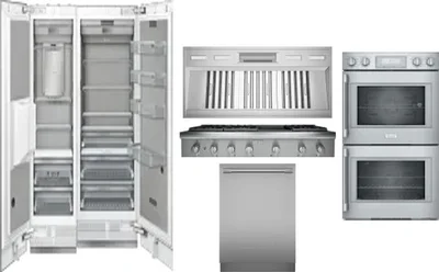 6 Piece Package Includes Refrigerator, Freezer, Cooktop, Wall Oven, Hood And Dishwasher