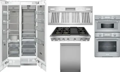 6 Piece Package Includes Refrigerator, Freezer, Cooktop, Wall Oven, Hood And Dishwasher