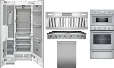 6 Piece Package Includes Refrigerator, Freezer, Cooktop, Wall Oven, Hood And Dishwasher