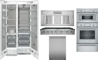 6 Piece Package Includes Refrigerator, Freezer, Cooktop, Wall Oven, Hood And Dishwasher