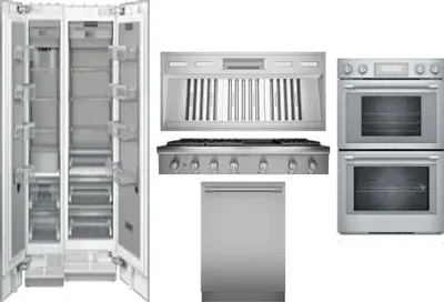 6 Piece Package Includes Refrigerator, Freezer, Cooktop, Wall Oven, Hood And Dishwasher