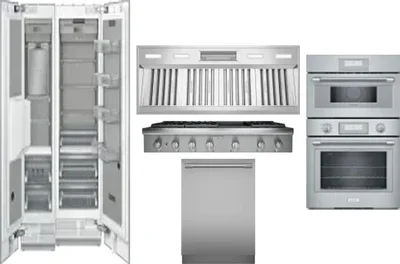 6 Piece Package Includes Refrigerator, Freezer, Cooktop, Wall Oven, Hood And Dishwasher