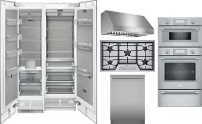 6 Piece Package Includes Refrigerator, Freezer, Cooktop, Wall Oven, Hood And Dishwasher