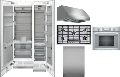 6 Piece Package Includes Refrigerator, Freezer, Cooktop, Wall Oven, Hood And Dishwasher