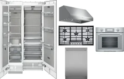 6 Piece Package Includes Refrigerator, Freezer, Cooktop, Wall Oven, Hood And Dishwasher