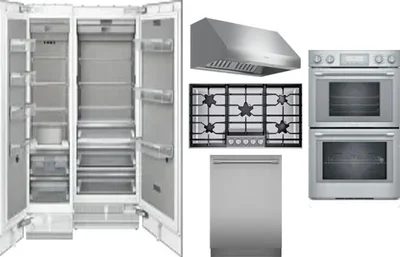 6 Piece Package Includes Refrigerator, Freezer, Cooktop, Wall Oven, Hood And Dishwasher