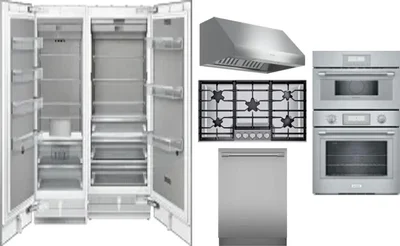 6 Piece Package Includes Refrigerator, Freezer, Cooktop, Wall Oven, Hood And Dishwasher