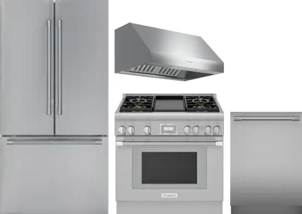 4 Piece Package Includes Refrigerator, Range, Hood And Dishwasher