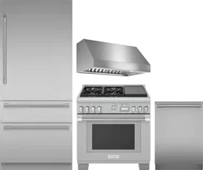 4 Piece Package Includes Refrigerator, Range, Hood And Dishwasher