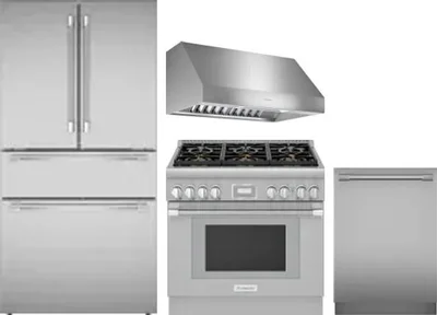 4 Piece Package Includes Refrigerator, Range, Hood And Dishwasher
