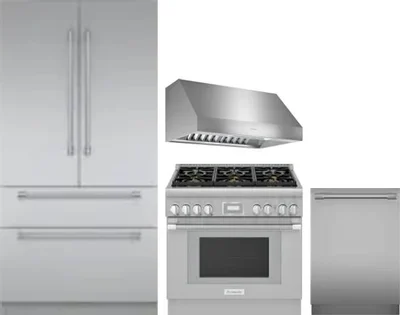 4 Piece Package Includes Refrigerator, Range, Hood And Dishwasher