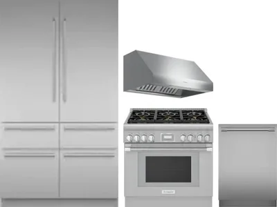 4 Piece Package Includes Refrigerator, Range, Hood And Dishwasher