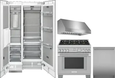 5 Piece Package Includes Refrigerator, Freezer, Range, Hood And Dishwasher