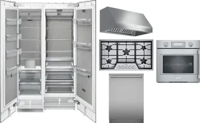 6 Piece Package Includes Refrigerator, Freezer, Cooktop, Wall Oven, Hood And Dishwasher