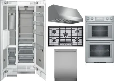 6 Piece Package Includes Refrigerator, Freezer, Cooktop, Wall Oven, Hood And Dishwasher