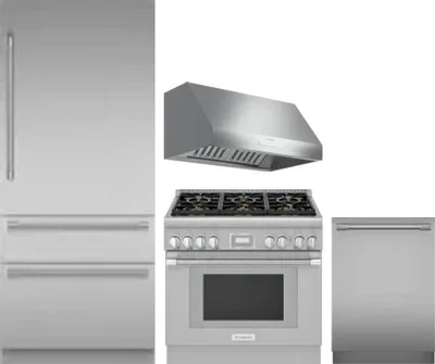 4 Piece Package Includes Refrigerator, Range, Hood And Dishwasher