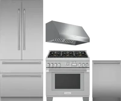4 Piece Package Includes Refrigerator, Range, Hood And Dishwasher