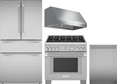 4 Piece Package Includes Refrigerator, Range, Hood And Dishwasher