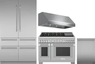 4 Piece Package Includes Refrigerator, Range, Hood And Dishwasher