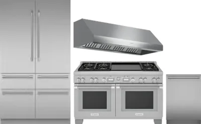 4 Piece Package Includes Refrigerator, Range, Hood And Dishwasher