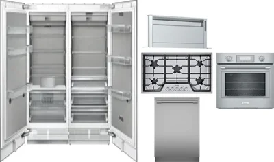 6 Piece Package Includes Refrigerator, Freezer, Cooktop, Wall Oven, Hood And Dishwasher