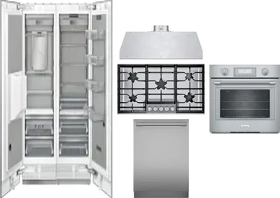 6 Piece Package Includes Refrigerator, Freezer, Cooktop, Wall Oven, Hood And Dishwasher