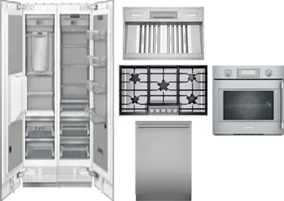 6 Piece Package Includes Refrigerator, Freezer, Cooktop, Wall Oven, Hood And Dishwasher