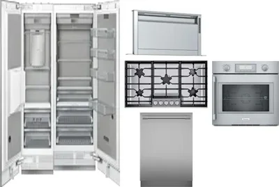 6 Piece Package Includes Refrigerator, Freezer, Cooktop, Wall Oven, Hood And Dishwasher
