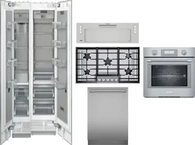 6 Piece Package Includes Refrigerator, Freezer, Cooktop, Wall Oven, Hood And Dishwasher
