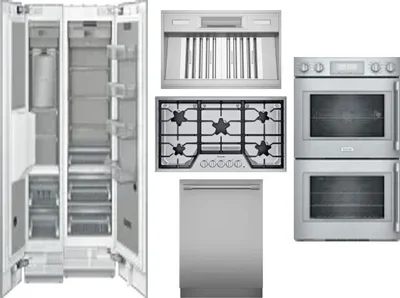 6 Piece Package Includes Refrigerator, Freezer, Cooktop, Wall Oven, Hood And Dishwasher