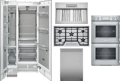 6 Piece Package Includes Refrigerator, Freezer, Cooktop, Wall Oven, Hood And Dishwasher
