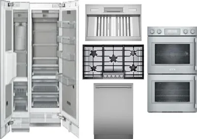 6 Piece Package Includes Refrigerator, Freezer, Cooktop, Wall Oven, Hood And Dishwasher