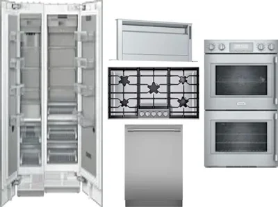 6 Piece Package Includes Refrigerator, Freezer, Cooktop, Wall Oven, Hood And Dishwasher
