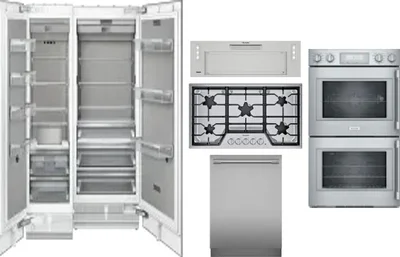 6 Piece Package Includes Refrigerator, Freezer, Cooktop, Wall Oven, Hood And Dishwasher