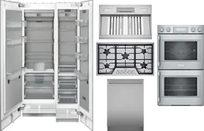 6 Piece Package Includes Refrigerator, Freezer, Cooktop, Wall Oven, Hood And Dishwasher