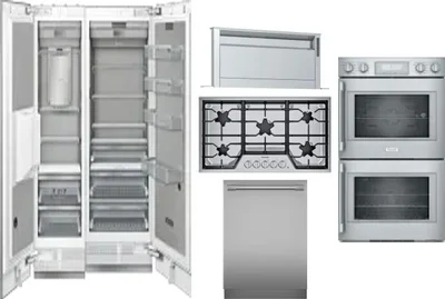 6 Piece Package Includes Refrigerator, Freezer, Cooktop, Wall Oven, Hood And Dishwasher