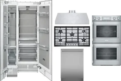 6 Piece Package Includes Refrigerator, Freezer, Cooktop, Wall Oven, Hood And Dishwasher